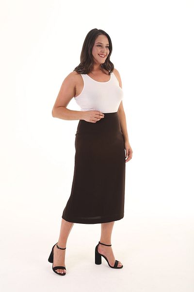 Sevda Etek Brown Skinny Skirt