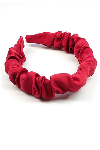 BAHELS Women's Red Color Luxury Gathered Crown Hair Band