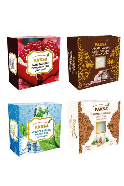 paksa صابون الرمان والحمام والمنثول والثوم (4 قطع)