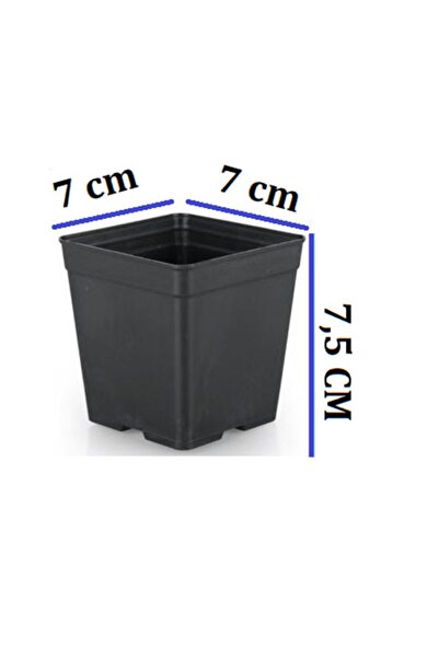 Ekodoğa Kare Üretim Saksı 7x7,5 Cm 0,23 Lt 15 Adet Üretim Saksısı Siyah Saksı...