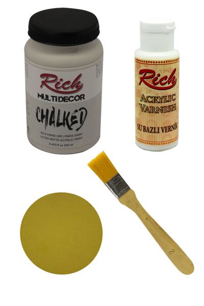 Rich Multi Decor Chalked Paris Gri 250 Cc Boyama Seti