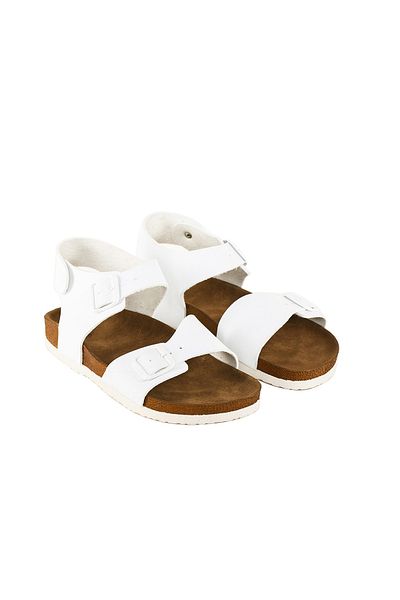 JustBow Λευκά σανδάλια Unisex Ανατομική Σόλα