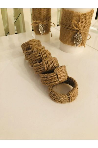Romans Napkin Ring Natural Rope Rope 12 Pieces