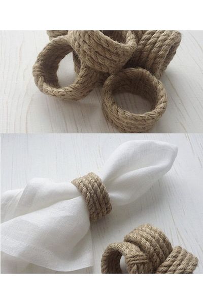 Romans Napkin Ring Natural Rope Rope 12 Pieces