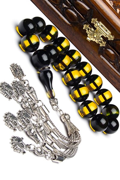 OTTOTESBİH Ανδρική μασκότ χάντρα προσευχής από κεχριμπαρένιο πολύτιμος λίθος,...