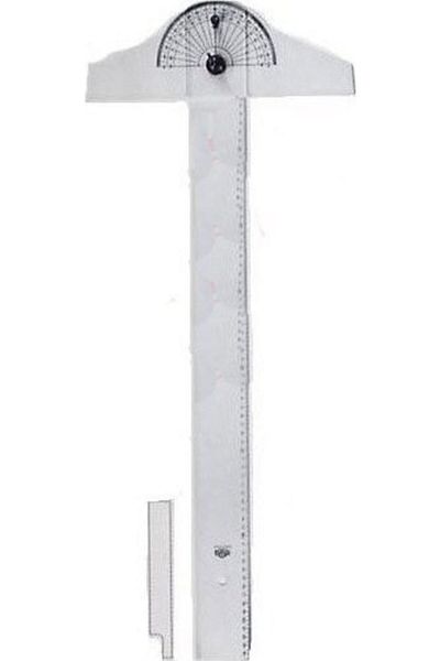 HATAS T Ruler 75 Cm Movable Transparent Thin Bizote