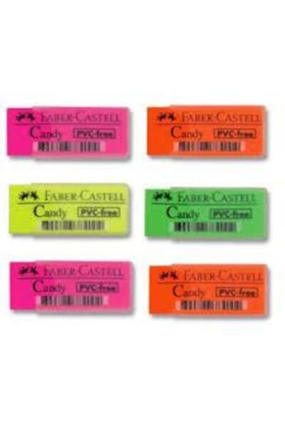 Faber Castell L Candy Plastik Kılıflı Silgi (6 Adet)