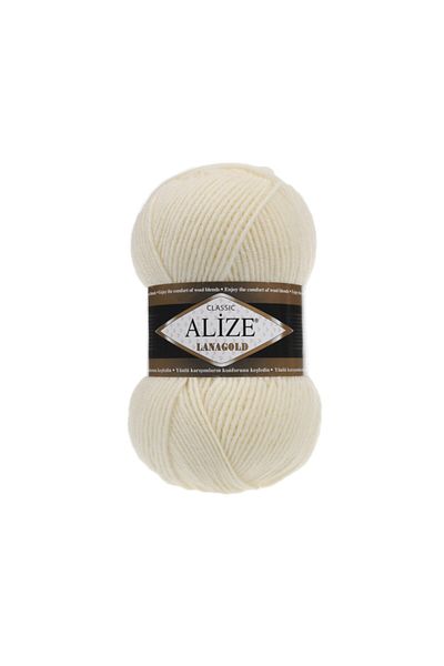 Alize Lanagold Cream Colored Hand Knitting Yarn - 01 Model