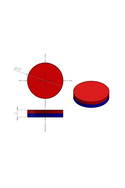 Mıknatıs Ar-Ge 10x2mm Silindir Güçlü Neodyum Mıknatıs 20 Adet