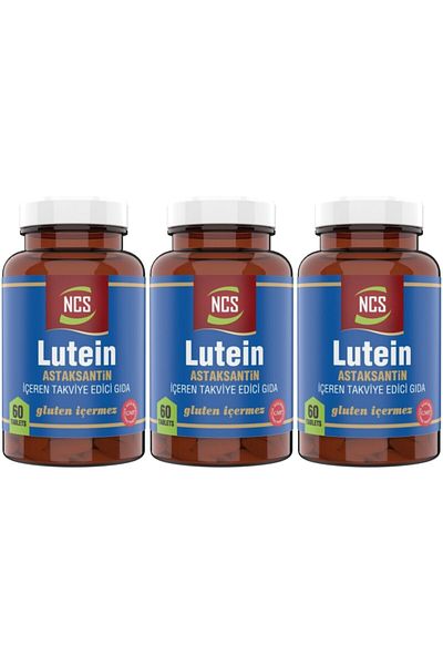 NCS Lutein 15 Mg Astacanthin 12 Mg 3 X 60 Tablets 180 Tablets