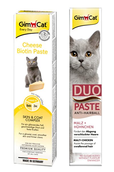 Gimcat Cheese Paste Biotin Peynirli Kedi Macunu 50 Gr + Duo Paste Tavuklu Mal...