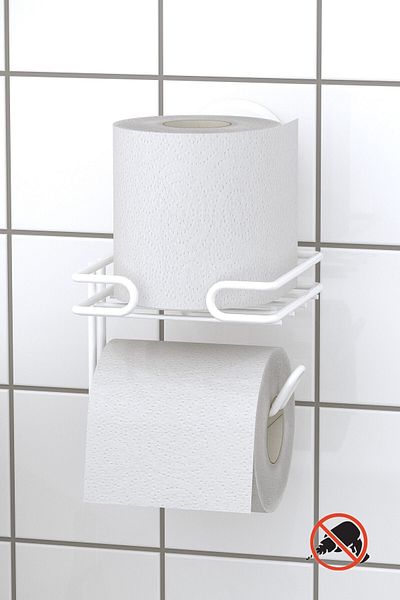 Teknotel Dm275 Model White Toilet Paper Holder - Vacuum and Spare