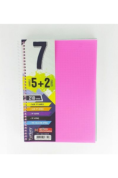 Gürpaş 5 دفتر ملاحظات مخطط +2 إشارة مرجعية 210 ورقة