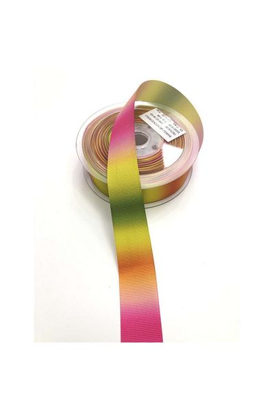 Hobigram Κορδέλα Grosgrain με μοτίβο ουράνιου τόξου 2,5 cm – Διακοσμητική κορδέλα, κομψό σχέδιο, γυναικείο αξεσουάρ – Dekorati
