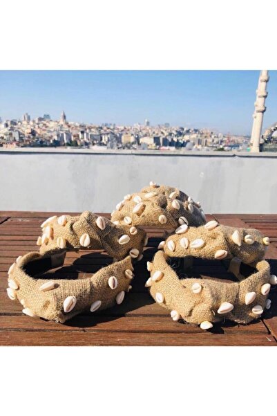 NFS BUTİK تاج عقدة من الكتان الأصلي من الصدف والخوص