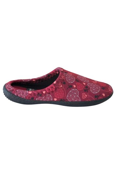 GEZER Women's Burgundy Heart Winter House Slippers