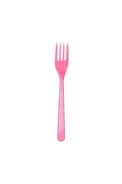 Roll-Up Pack of 25 Pink Hard Plastic Roll up Forks