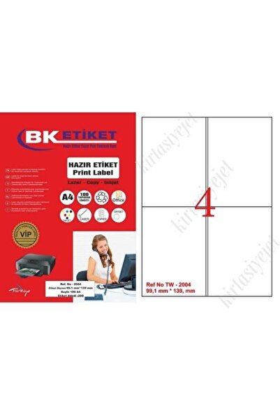 BK -2004 Laserska etiketa 99,1 x 139 mm veličine Laserska etiketa A4 4 etiket...