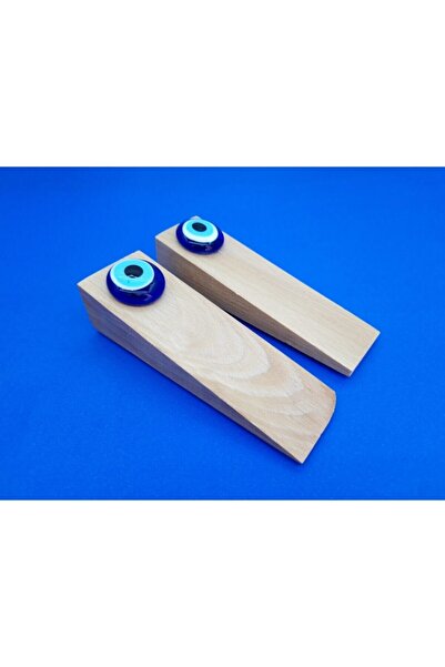 ema 2 Pieces Wooden Door Stopper with Evil Eye Beads