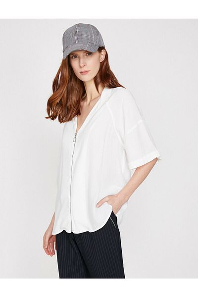 Koton Γυναικεία εκρού μπλούζα 9KAK63807EW