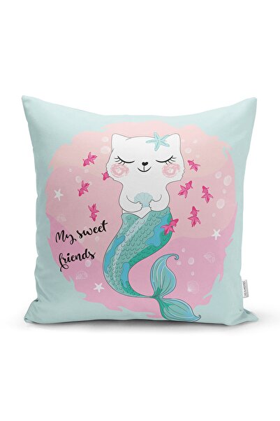 Realhomes My Sweet Friends Cat with Mermaid Special Design Fata de perna