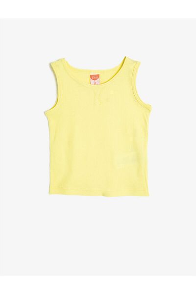 Koton Baby Girl Yellow Sleeveless Plain Undershirt