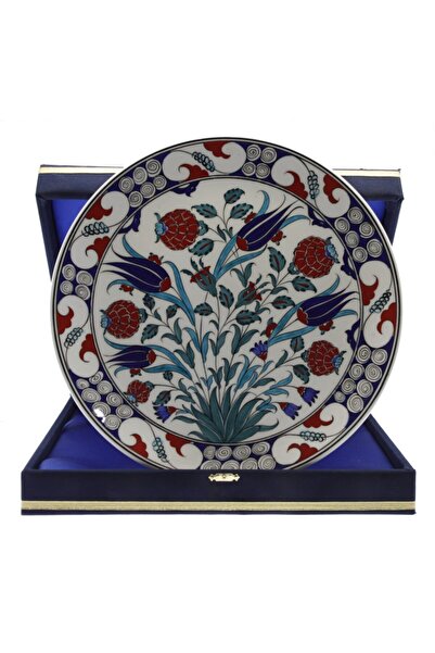 OTANTİK ÇİNİ Narçiçeği Ve Mavi Lale Dekorlu Kurumsal Kadife Kutulu Hediyelik ...