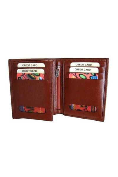 Zenga Оригинален мъжки портфейл от кожа с цип 237-4, кафяв