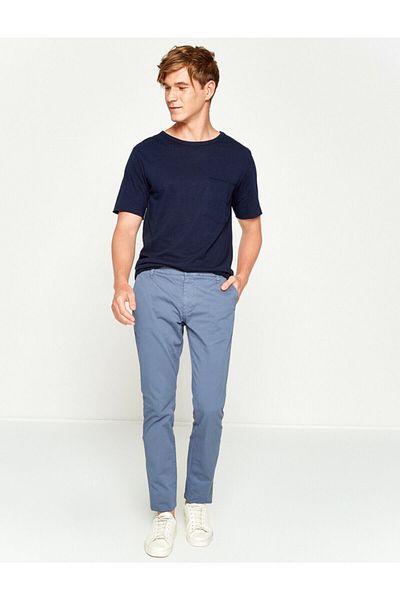 Koton Men's Blue Patterned Trousers 7YAM49065OW