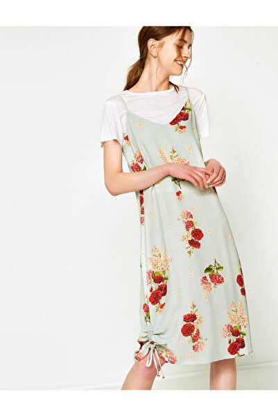 Koton Γυναικείο φόρεμα με πράσινο σχέδιο 7YAK88796PW