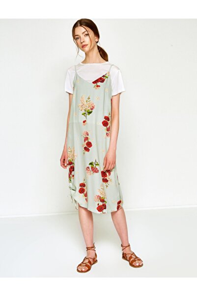 Koton Γυναικείο φόρεμα με πράσινο σχέδιο 7YAK88796PW