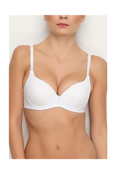 Yeni İnci Γυναικείο λευκό καθημερινό σουτιέν Push Up 6559