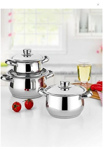 gülsan طقم أواني طهي 6 قطع - مع غطاء فولاذي