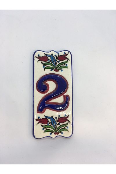 Dost Art Hediyelik Door Number:(2) Two Handmade Ceramic Door Numbers & Door Letters