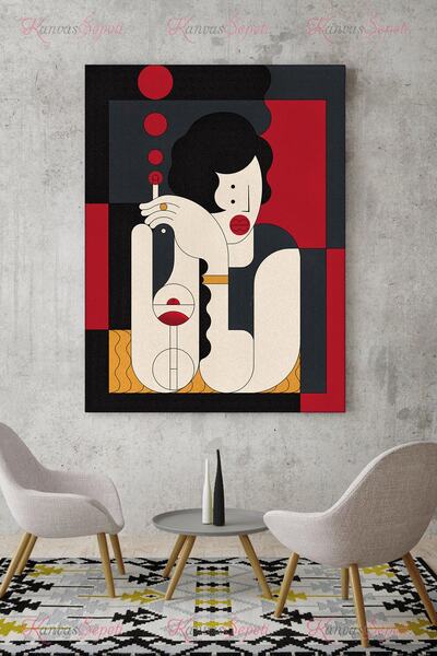 KanvasSepeti 90x120cm Büyük Boy Soyut Kanvas Canvas Tablo Tablolar