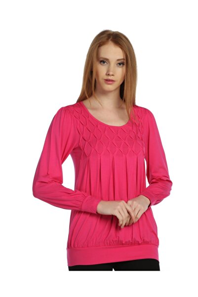 Bulalgiy Kadın Pembe Uzun Kollu Tişört - Bga022108