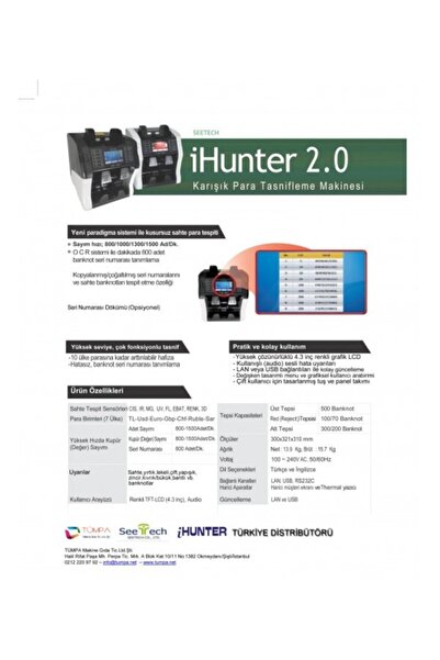 HITACHI I-hunter 2.0 Dual Cıs Fitneslı 18 Ülke Kombinasyonlu Para Sayma Makinesi