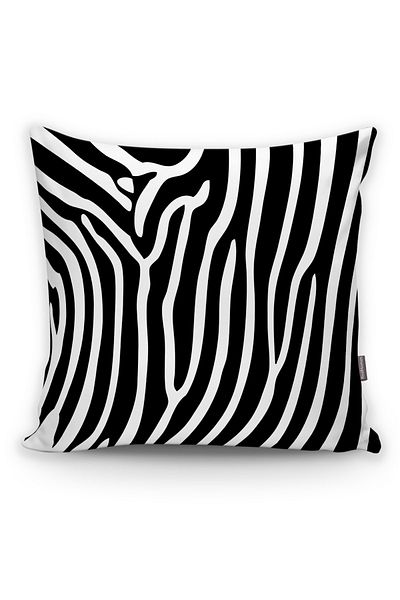 Realhomes Zebra Post Patterned Digital Printed Throw Pillow Cover