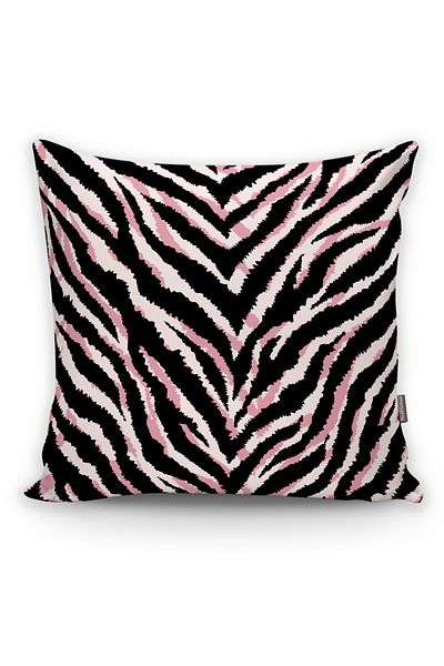 Realhomes Zebra Fur Printed Digital Printed Throw Pillow Cover