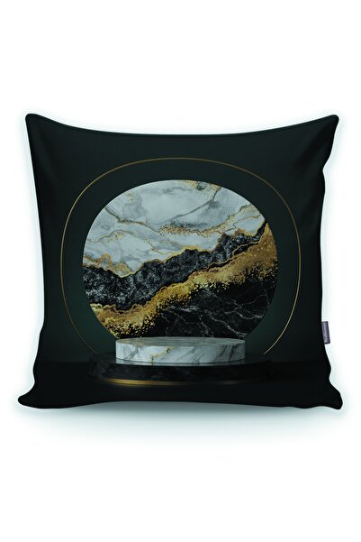 Realhomes غطاء وسادة مزخرف ثلاثي الأبعاد بنمط رخامي دائري حديث