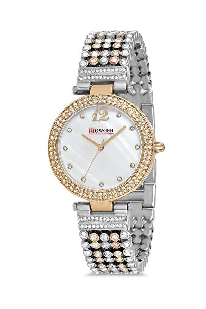 Bowger ساعة يد نسائية أنيقة ذات صف واحد من الحجر Bwg-8101b3