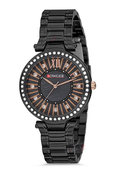 Bowger ساعة يد نسائية أنيقة ذات صف واحد من الحجر Bwg-8102b1