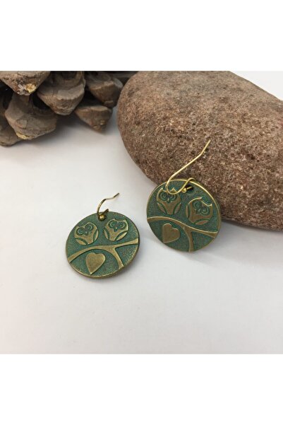 Porsuk Alternatif البومة القلب منقوشة الأقراط