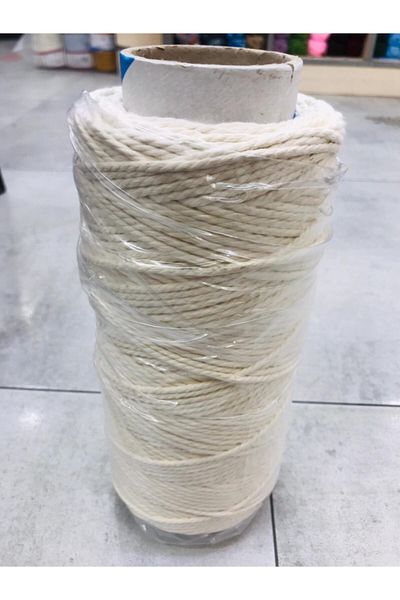 Merve 3 Twisted Cream Macrame Rope Rope 5 Mm 1 Kg