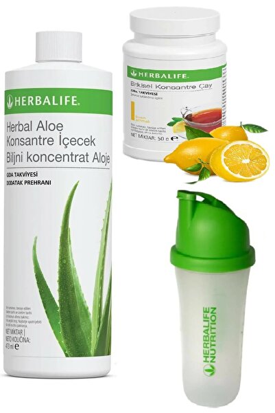 Herbalife Set Aloe Suyu ve Limon Aromalı 50 Gr Çay ve Shaker