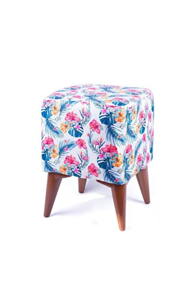 DNCSTORE Dijital Baskılı Bahar Desenli Kare Puf 35*35