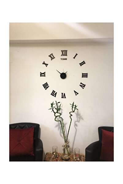 Otantik Metal Göbek 3d Romen Rakamlı Büyük Duvar Saati Strrb1001