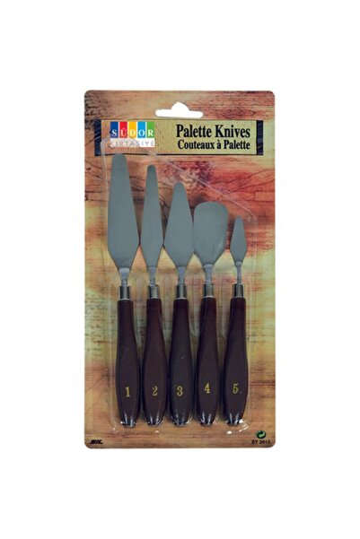 Hobialem 5 Li Metal Spatula Seti, Çelik Spatul, Akrilik, Yağlı Boya, Hobi Çalışmaları