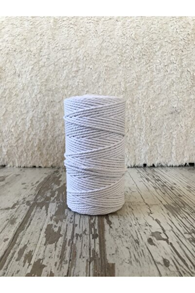 Akduman İplik 500 gr 3 Mm Üç Büküm Pamuklu Beyaz Makrome Ipi