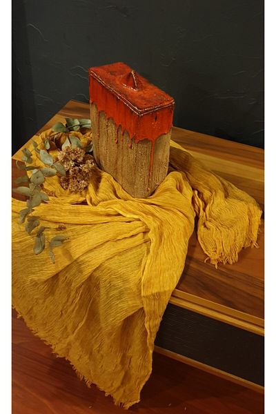 Süreyya Design Orange Decorative Ceramic Box with Lid